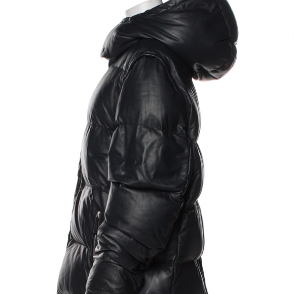 Burberry Detachable Sleeve Hooded Puffer Jacket- Lamb Leather - Picture 6 of 15